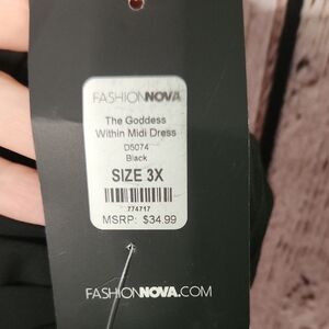 Fashion Nova Black Midi Dress